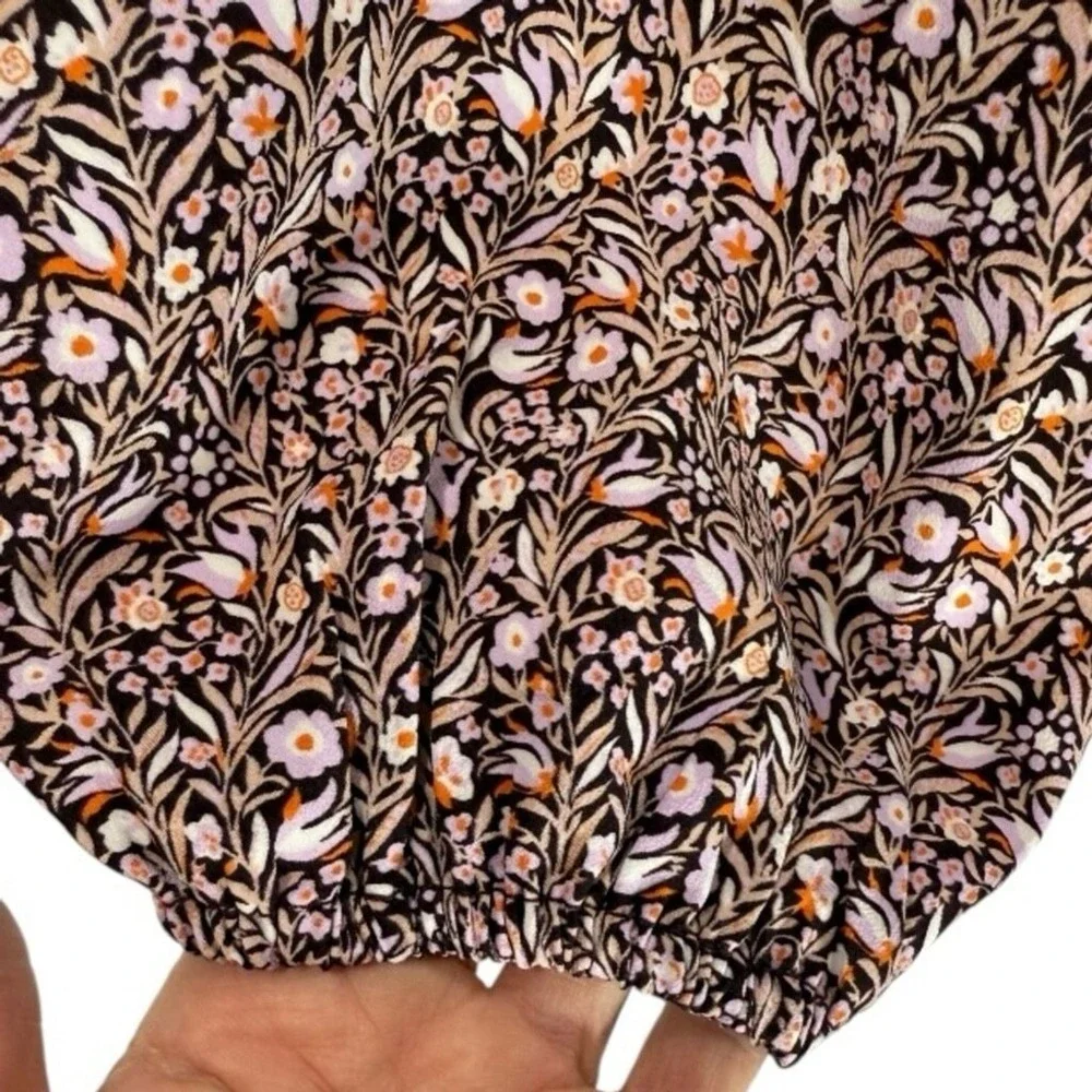 J. Crew Puff-sleeve Satin-back Crepe Top in‎ Floral Flourish L